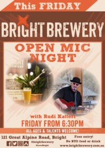 Bright Brewery Open Mic Night poster