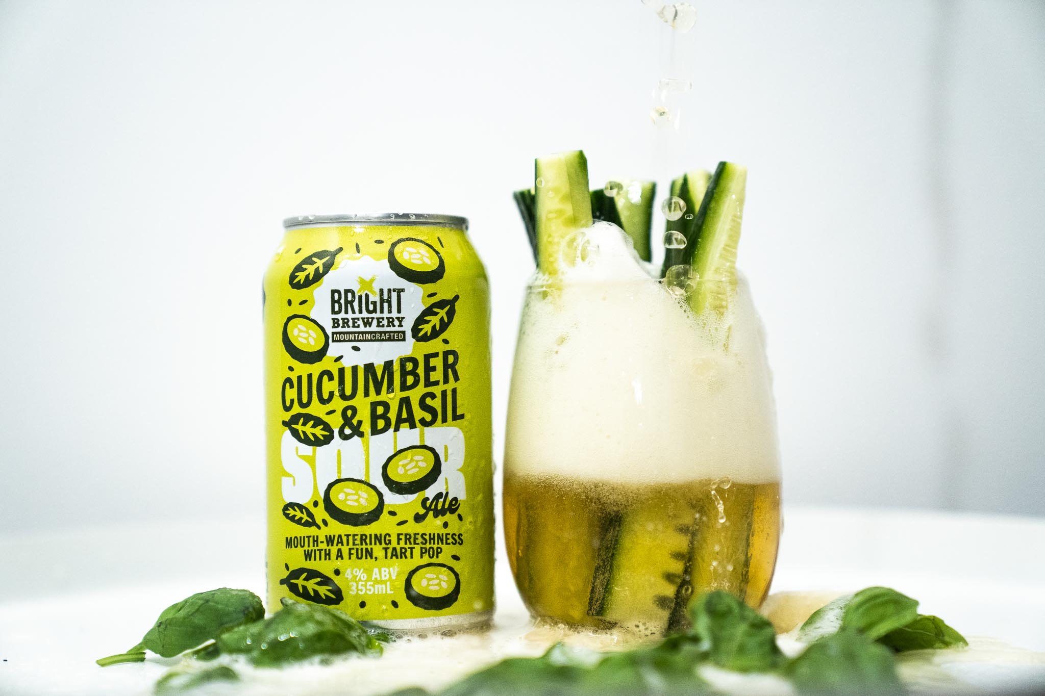 Cucumber Basil Sour Ale Bright Brewery MountainCrafted Beer